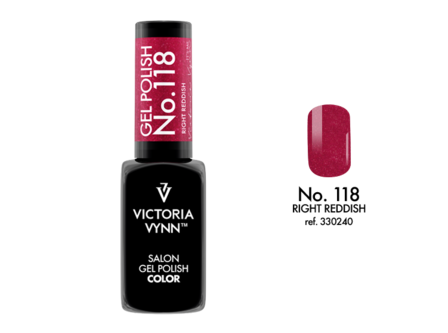 Gellak Victoria Vynn&trade; Gel Nagellak - Salon Gel Polish Color 118 - 8 ml. - Right Reddish