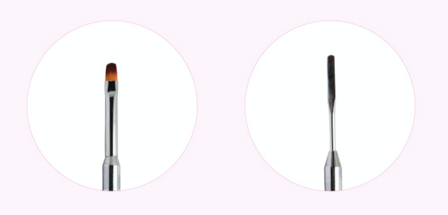 Polygel Spatula - nageltool met penseel (beide zijden te gebruiken) - kleur ZWART - in koker verpakt 