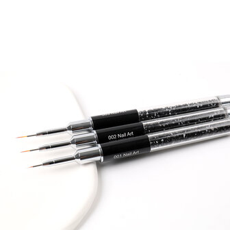 Nailart Penselen - Design Painting Precision Brush - Black Diamond Set van 3...