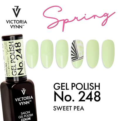 Victoria Vyn Gellak - Gel Nagellak - Salon Gel Polish Color - 248 Sweet Pea  - 8 ml. - Lichtgroen