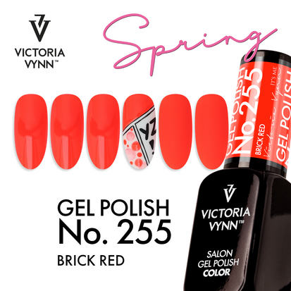 Victoria Vyn Gellak - Gel Nagellak - Salon Gel Polish Color - 255 Brick Red - 8 ml. - Rood