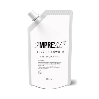 IMPREZZ® acrylpoeder Refill - acrylic powder Babyboom White 100 gr. - Soft white