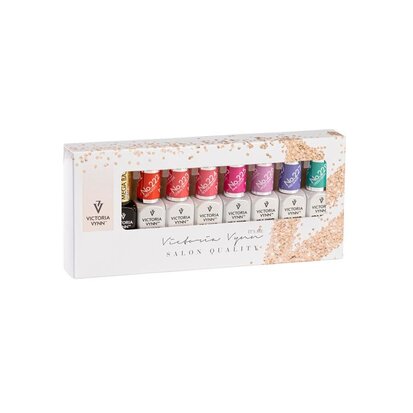 Victoria Vynn Gellak | 8 PACK Pattern & Mega Base Clear | Pure Gellak Pattern kleuren 222-228 + Mega Base Clear |