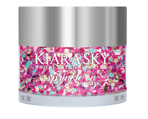 Kiara Sky Sprinkle On Glitter SP224 - B-DAY BASH - 25 gram - Strooi deze losse glitters in jouw gellak - gel of acryl en maak van jouw nagels een feestje
