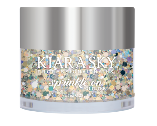 Kiara Sky Sprinkle On Glitter SP203 - GLAM AND GLISTEN - 25 gram - Strooi deze losse glitters in jouw gellak - gel of acryl en maak van jouw nagels een feestje