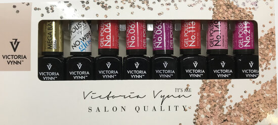 Victoria Vynn Gellak 8 Pack - Salon Gel Polish Inclusief Rubber Base & Topgel NO Wipe - in luxe verpakking - gel nagellak voor een super prijs - PROMO