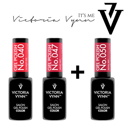 Victoria Vynn 3 pack - Bestseller Rood - 3 kleuren - Salon gel polis 040 - 047 - 050 - Super aanbieding - In luxe verpakking 