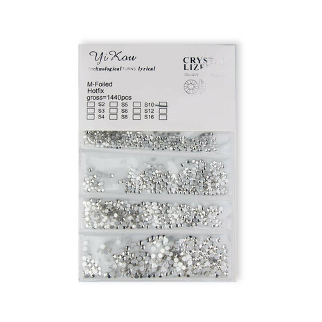 IMPREZZ® Nailart steentjes Transparant - per set 1440 stuks - Blister­verpakking - 5 verschillende maten