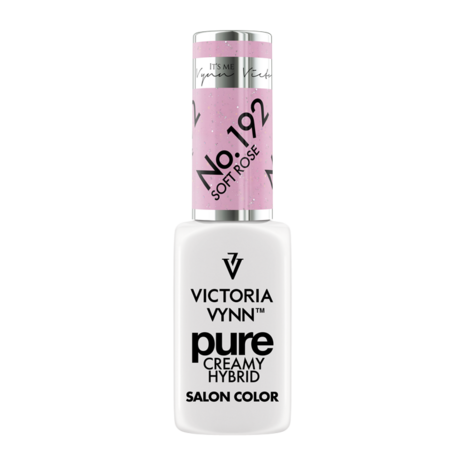 Gellak Victoria Vynn | Pastel Roze Glitter | 192 | Gel Nagellak | Pure Creamy Hybrid | 8 ml | Soft Rose