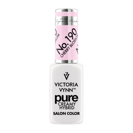 Gellak Victoria Vynn | Pastel Roze Glitter | 190 | Gel Nagellak | Pure Creamy Hybrid | 8 ml | Cherry Blossom