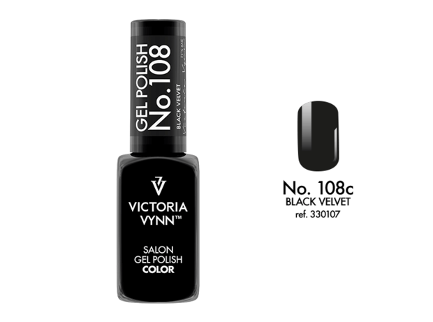 Gellak Victoria Vynn™ Gel Nagellak - Salon Gel Polish Color 108 - 8 ml. - Black Velvet