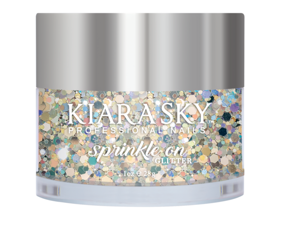 Kiara Sky Sprinkle On Glitter SP203 - GLAM AND GLISTEN - 25 gram - Strooi deze losse glitters in jouw gellak - gel of acryl en maak van jouw nagels een feestje