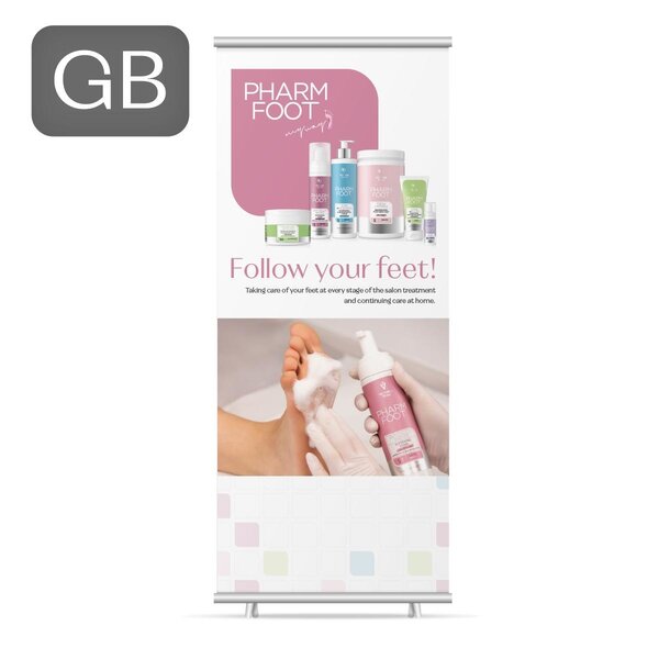 Pharm Foot | Roll Up Banner | Anti Callus Master | 200 x 85 cm