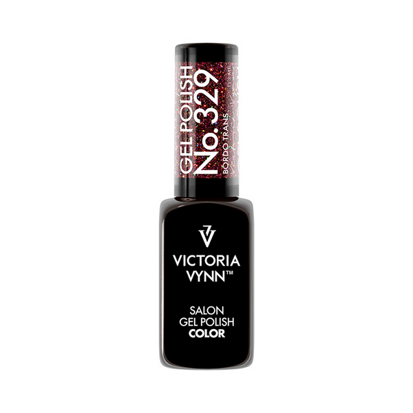 Victoria Vynn Salon Gellak | Disco Fever Collectie | Bordo Trans | 329 | Donkerrood | Glitter | 8 ml