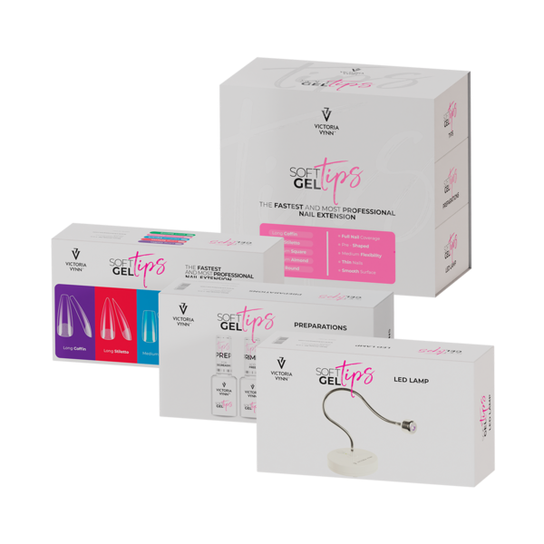 Complete starterset Victoria Vynn Soft Gel Tips Set | Medium Square tips  + Led lamp + Vloeistoffen