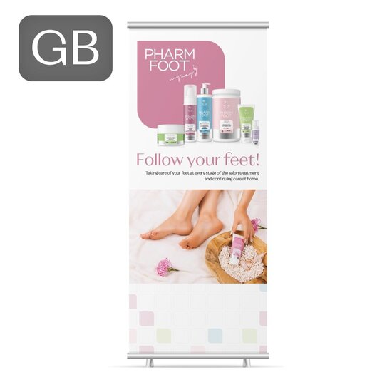 Pharm Foot | Roll Up Banner | Resoftener | 200 x 85 cm