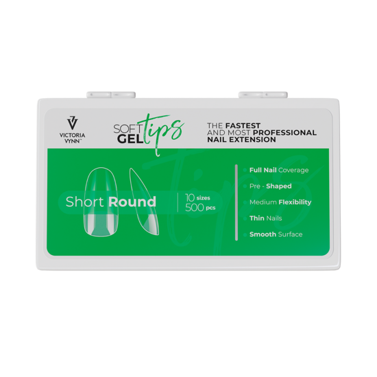 Victoria Vynn Soft Gel Tips Short Round | inhoud 500 stuks